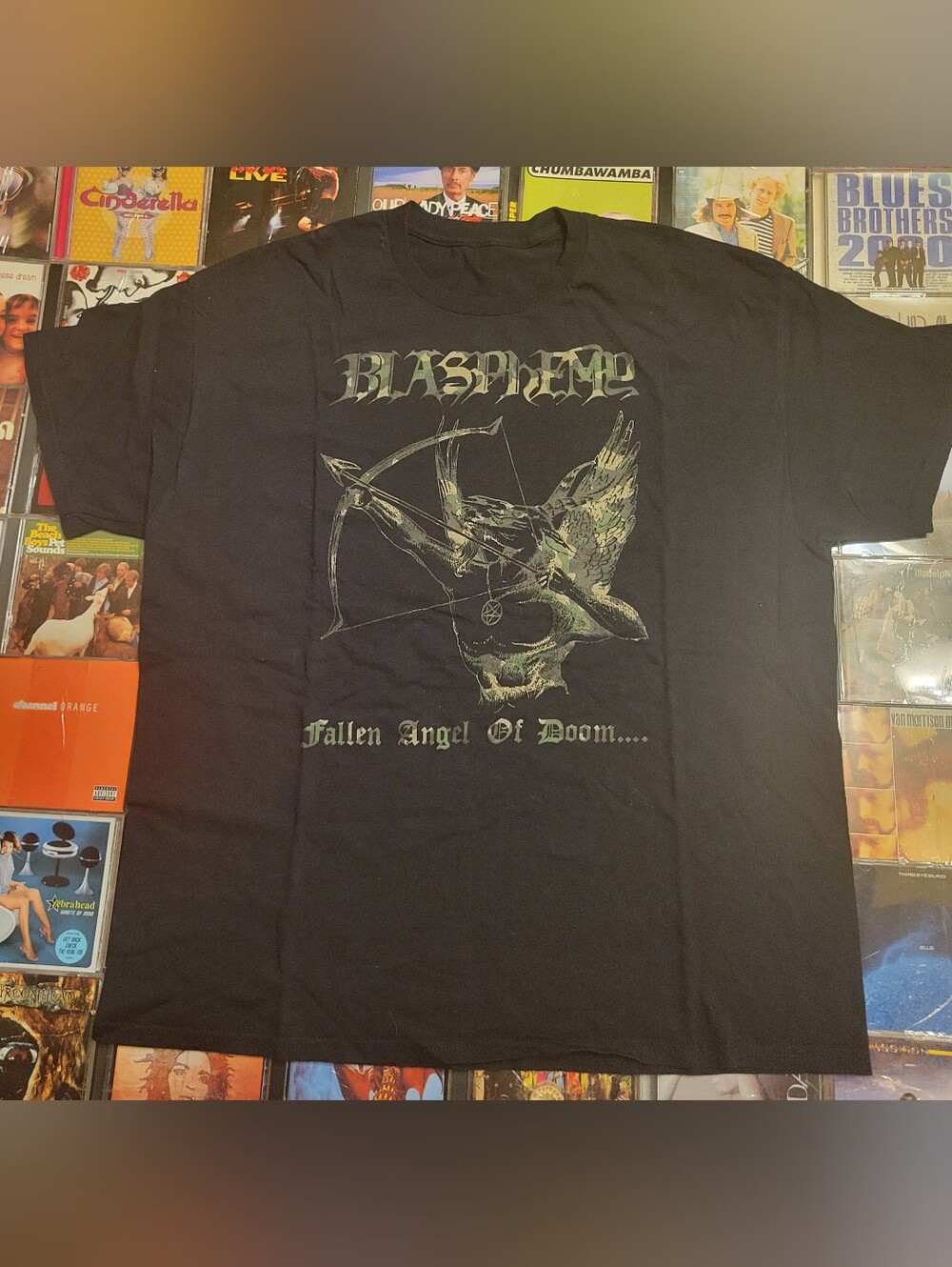 Blasphemy 'Fallen Angel Of Doom' Black Graphic T-Shirt